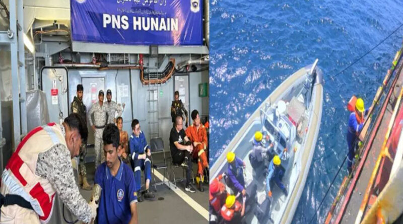 Pakistan Navy rescues 18 crew members in Arabian Sea operation